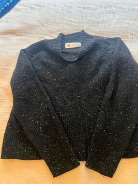 Mollusk & Company Black Speckled Turtleneck Sweater - Women's